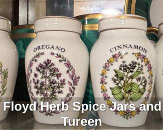 Fitz and Floyd Herb Spice Jars and Serving Tureen second image