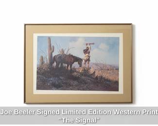 Joe Beeler Signed Limited Edition Western Print The Signal