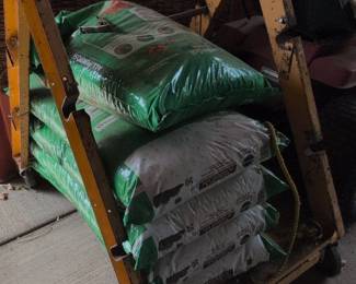 AFrame Material Cart with Bags of Soil