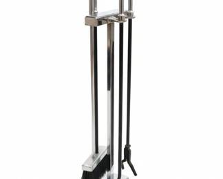 MidCentury Modern Chrome and Lucite Fireplace Tool Set