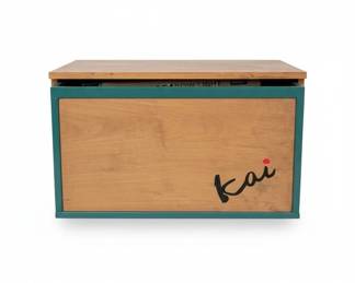 Custom Painted Wooden Storage Trunk second image