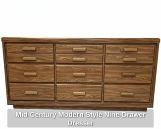 MidCentury Modern Style NineDrawer Dresser