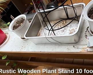 Rustic Wooden Plant Stand foot
