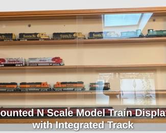 WallMounted N Scale Model Train Display Case with Integrated Track