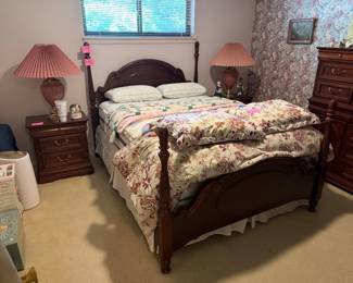 Mahogany Queen Bedroom suite including bed, dresser and 2 night stands