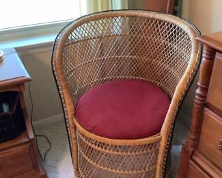 Woven Rattan Barrel Chair