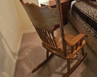 Vintage Oak PressedBack Spindle Rocking Chair second image