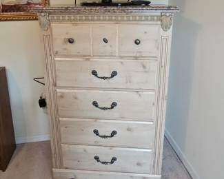 Traditional FiveDrawer Chest with Stone Top