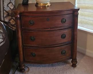BowFront ThreeDrawer Nightstands Set of Two