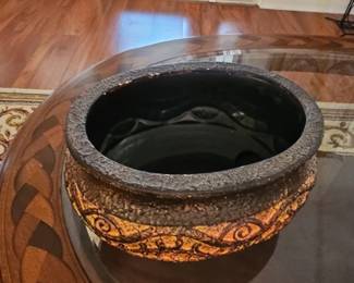 Decorative Textured Ceramic Bowl second image