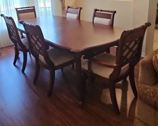 Ashley Furniture Dining Table with Six Chairs and Two Leaves