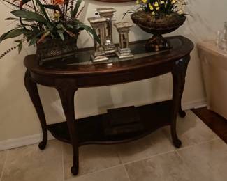 Traditional Demilune Console Table second image