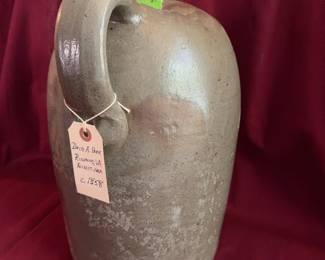 Antique Virginia Stoneware Jug, Possibly David Parr, Richmond, Virginia, Mid-19th Century.
