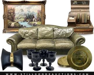 Villeroy & Bach, costume jewelry, antique books, coins, art glass, holiday / Christmas decorations, artwork, and much more!