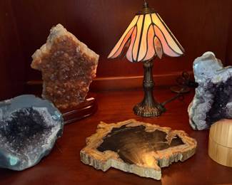 Collection of Natural Mineral Specimens Including Amethyst Geodes