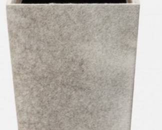 Gray hair on hide waste basket $160 by Pigeon & Poodle