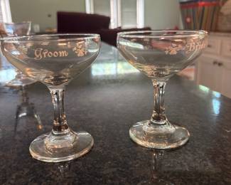 Bride and Groom stemware