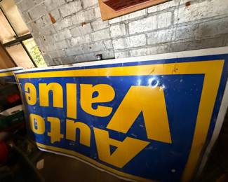 Large metal auto value sign