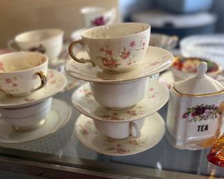 Assorted tea cups