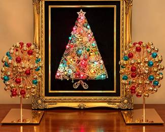 Vintage Jewelry Christmas Tree and Atomic Decor