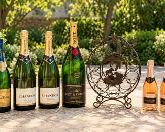Prop Wine Bottles and Wine Bottle Rack