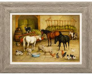 Barn animals painting