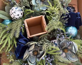 Blue and White Frontgate Christmas Decorations