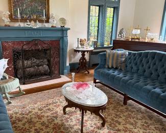 Baby Grand Piano, Artwork, Fabulous Blue Sofas