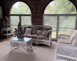 Vintage Wicker Furniture Set- Multiple Pieces. Christmas Items
