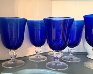 Colbalt Blue Crystal Glasses