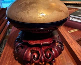 Fabulous cobalt, and gold Japanese vase