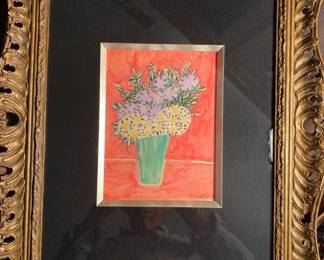 Signed and dated watercolor 1950 with London stamp on back