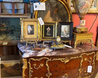 Large French and marble top commode