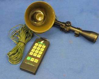 Lot 93. Phantom Predator Hunt Series electronic call in good working condition (needs new batteries), and a Bushnell 9-power scope.