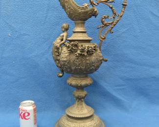 Lot 24. 24 inches ewer possibly made of spelter. Handle appears to be bronze. Good overall condition.