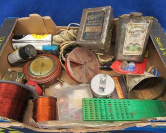 Lot 176. About 7 Lbs. of copper wire, vintage tins, and more