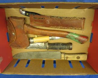 Lot 326. Knives and a hatchet