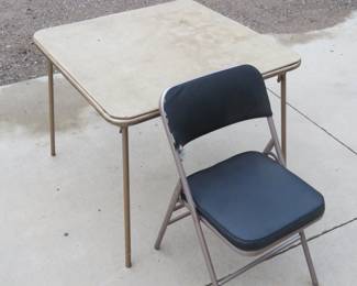 Lot 69. Card table and one folding chair