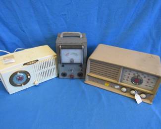 Lot 342. Two tube radios and an untested TV tube tester