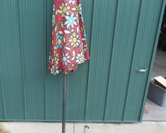 Lot 77. Patio umbrella and stand