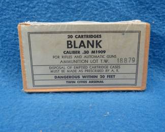 Lot 252. Owner wrapped box labeled 30 cal. blanks