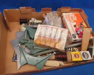 Lot 351. Spools of wire, small paint sprayer, tools, and more