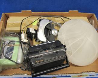 Lot 175. Radio, sprinkler, trap, light shade, and more