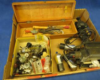 Lot 337. Child's tool kit, old airplane engines, and more