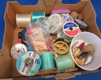 Lot 375. Spools of fishing line and other tackle