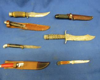 Lot 189. Seven hunting knives