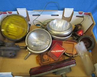 Lot 340. Old headlights and more