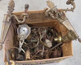 Lot 325. 24 lbs. of lamp parts including wall sconses