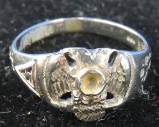 Lot 246. Vintage Masonic 32nd degree Scottish Rite double-headed eagle ring