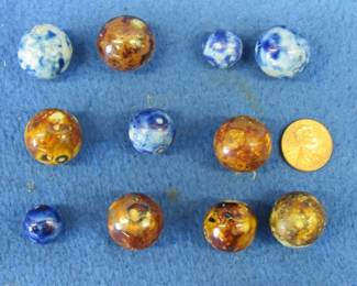 Lot 162. 11 clay marbles